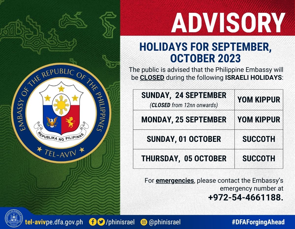 embassy CLOSURE sep oct